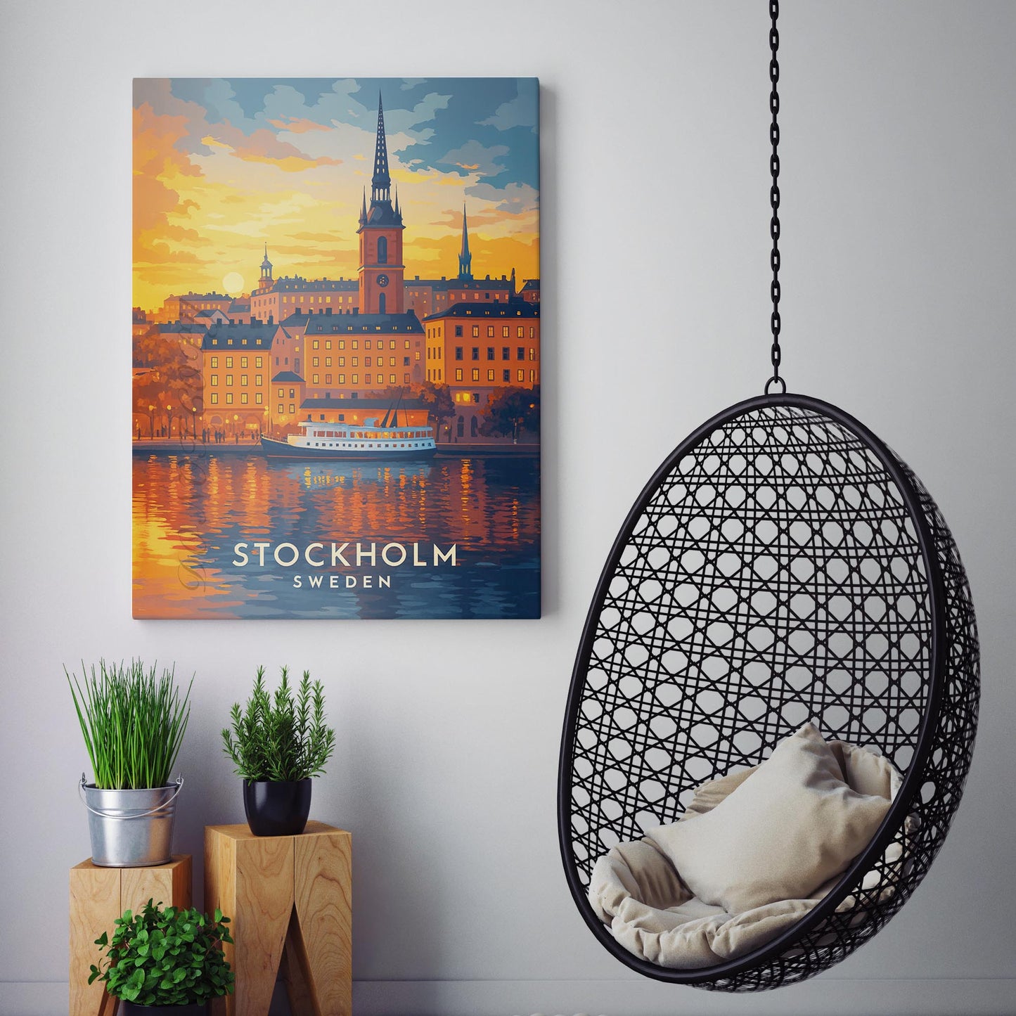 Stockholm Sweden Vintage Travel Poster