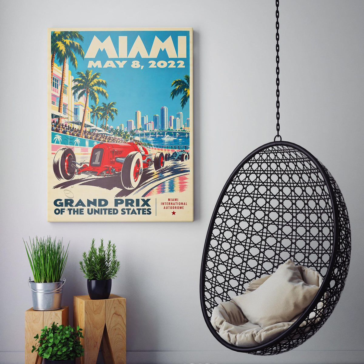 Miami Grand Prix Vintage Poster