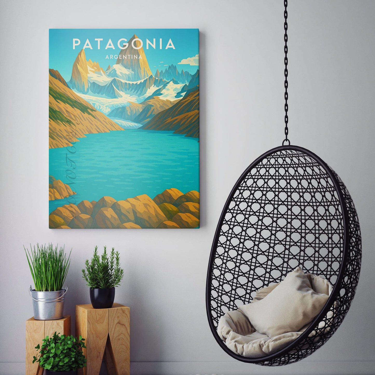 Patagonia Argentina Vintage Travel Poster
