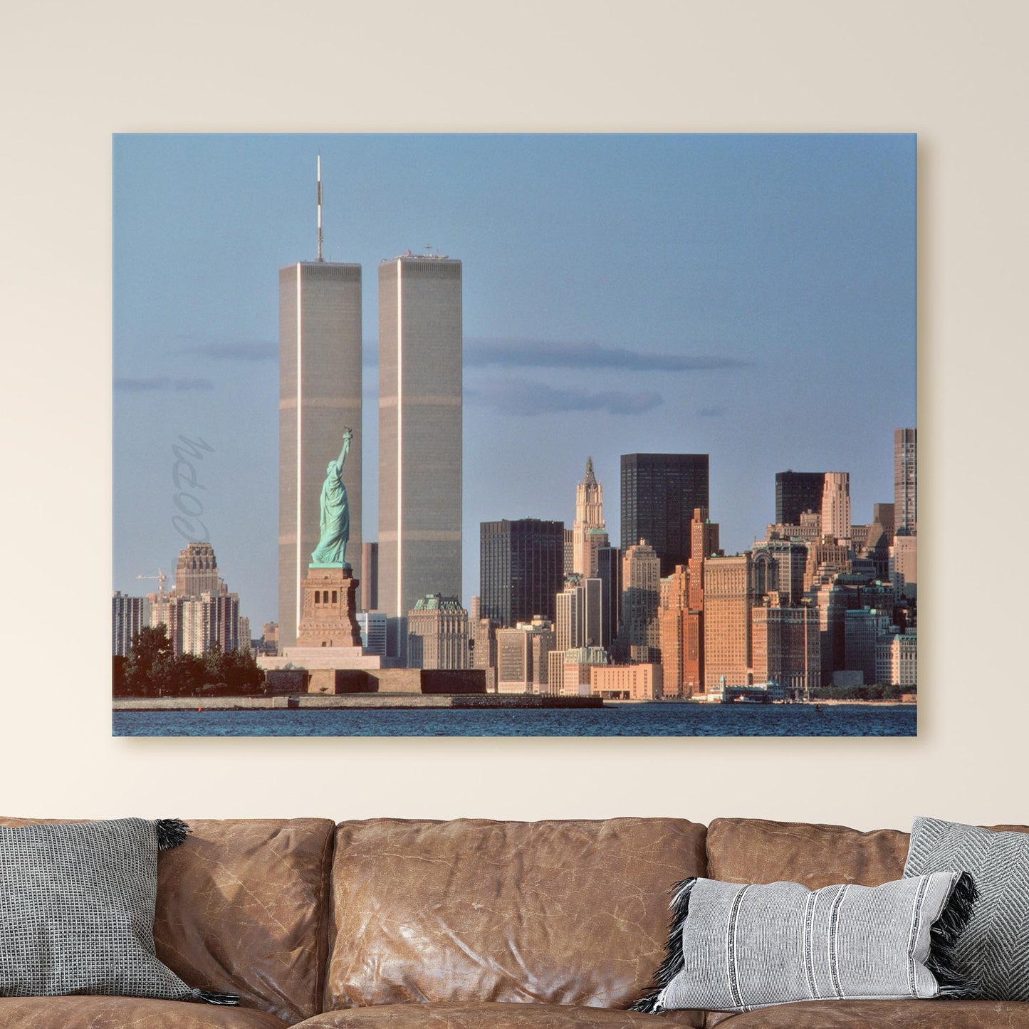 Statue of Liberty and Twin Towers 1980s NYC