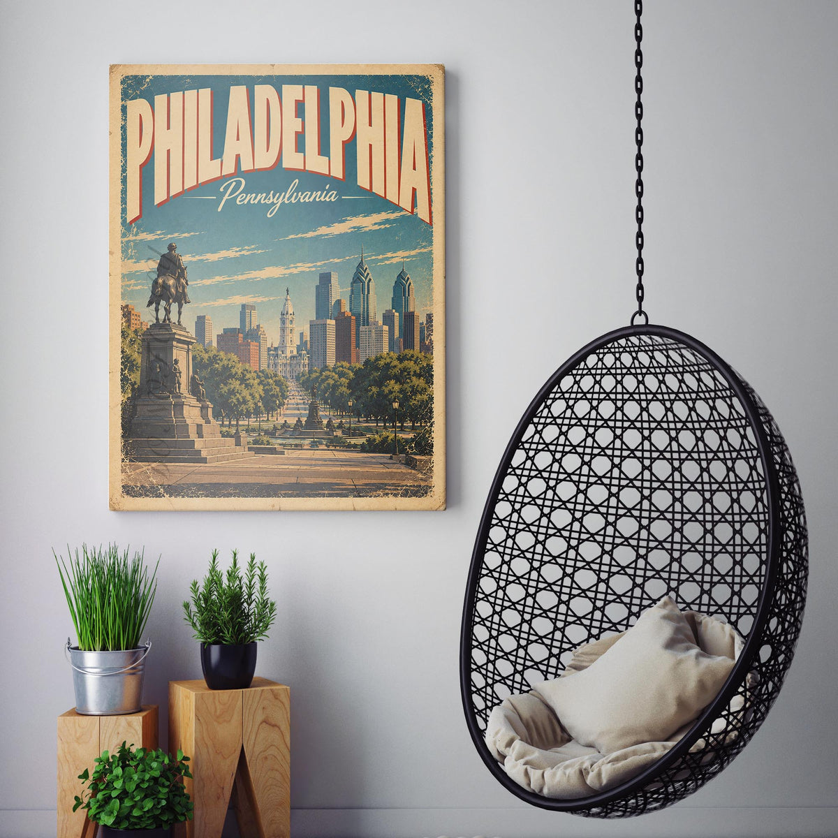 Philadelphia Vintage Travel Poster