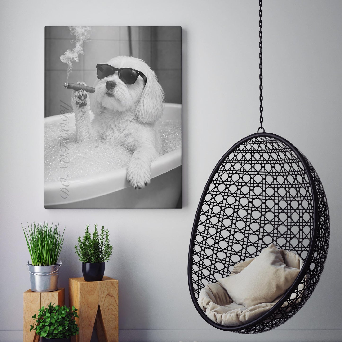 Maltese Dog Bathtub Cigar