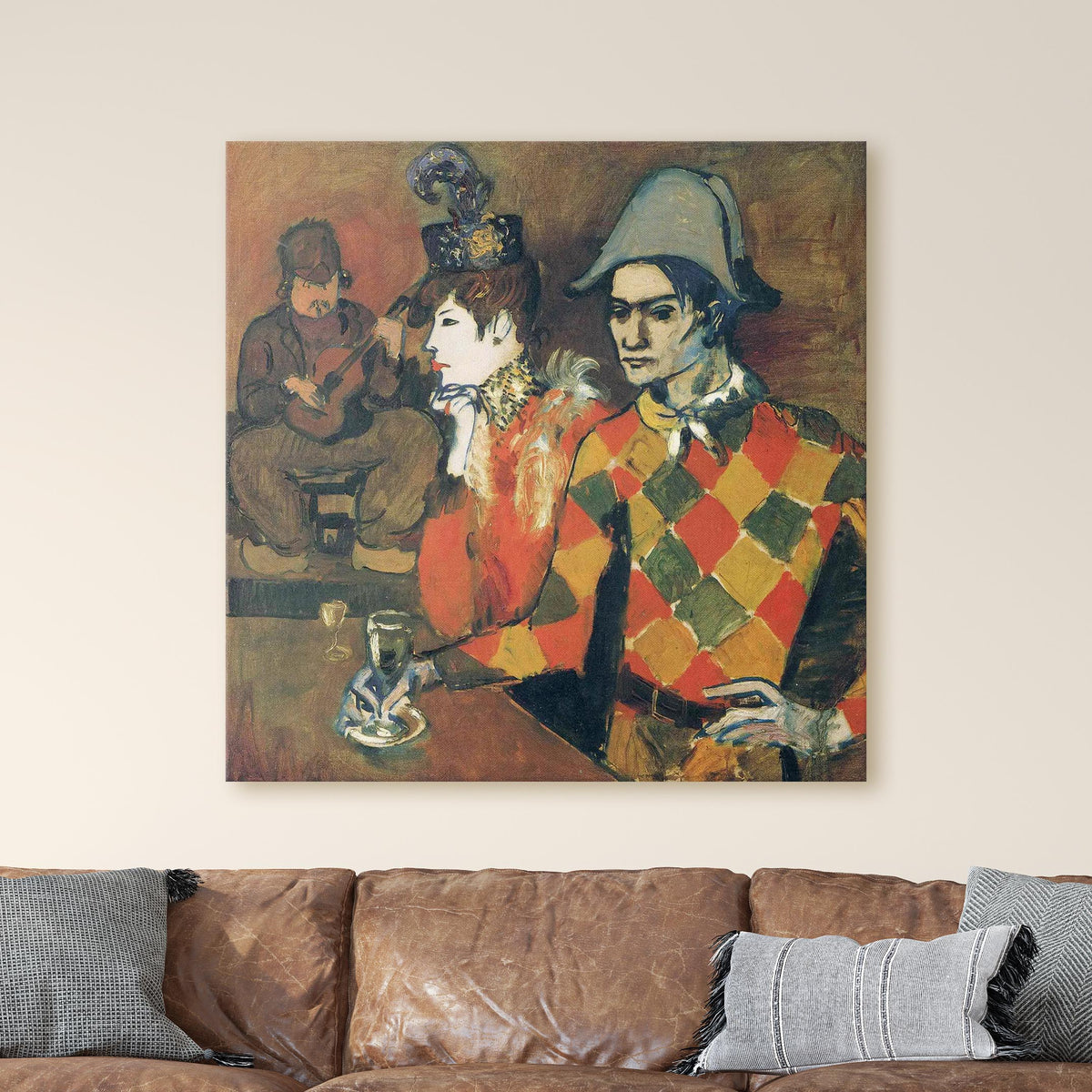 Harlequin with a Glass - Au Lapin Agile 1905 by Picasso