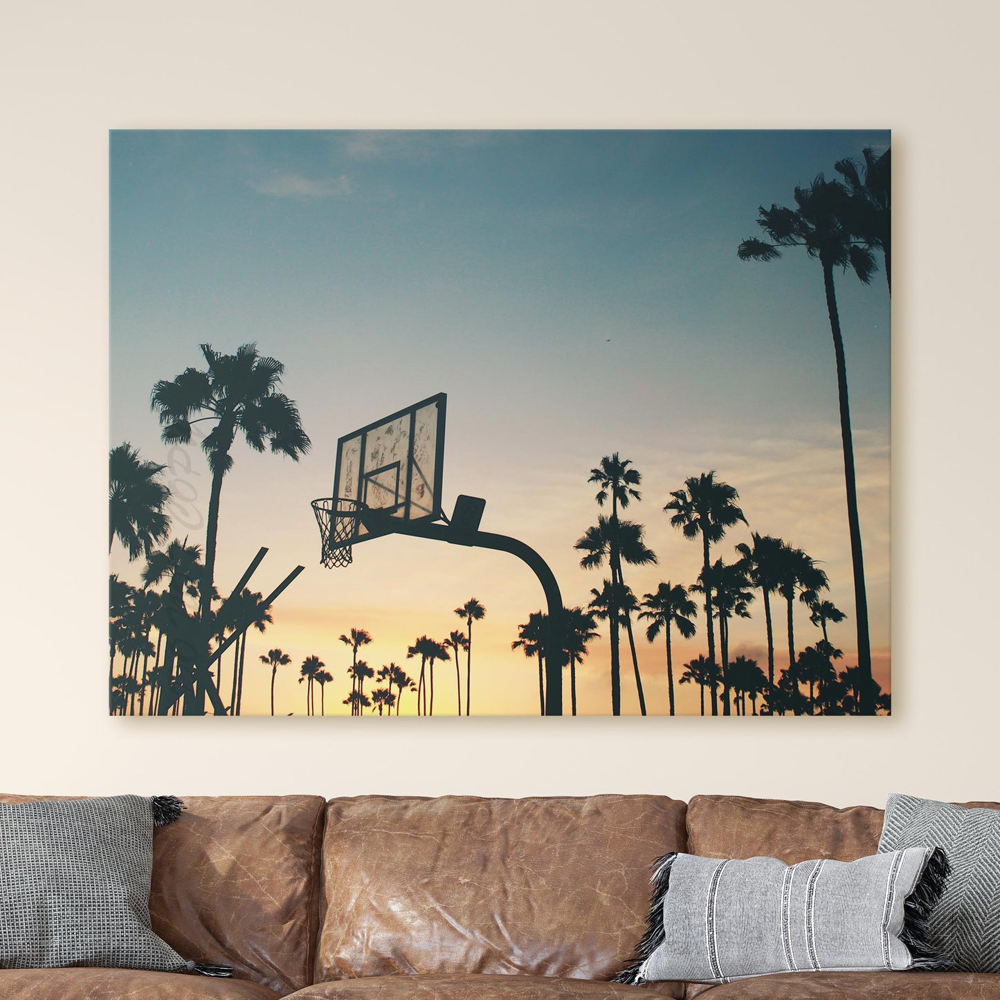 Basketball Sunset Palm Trees