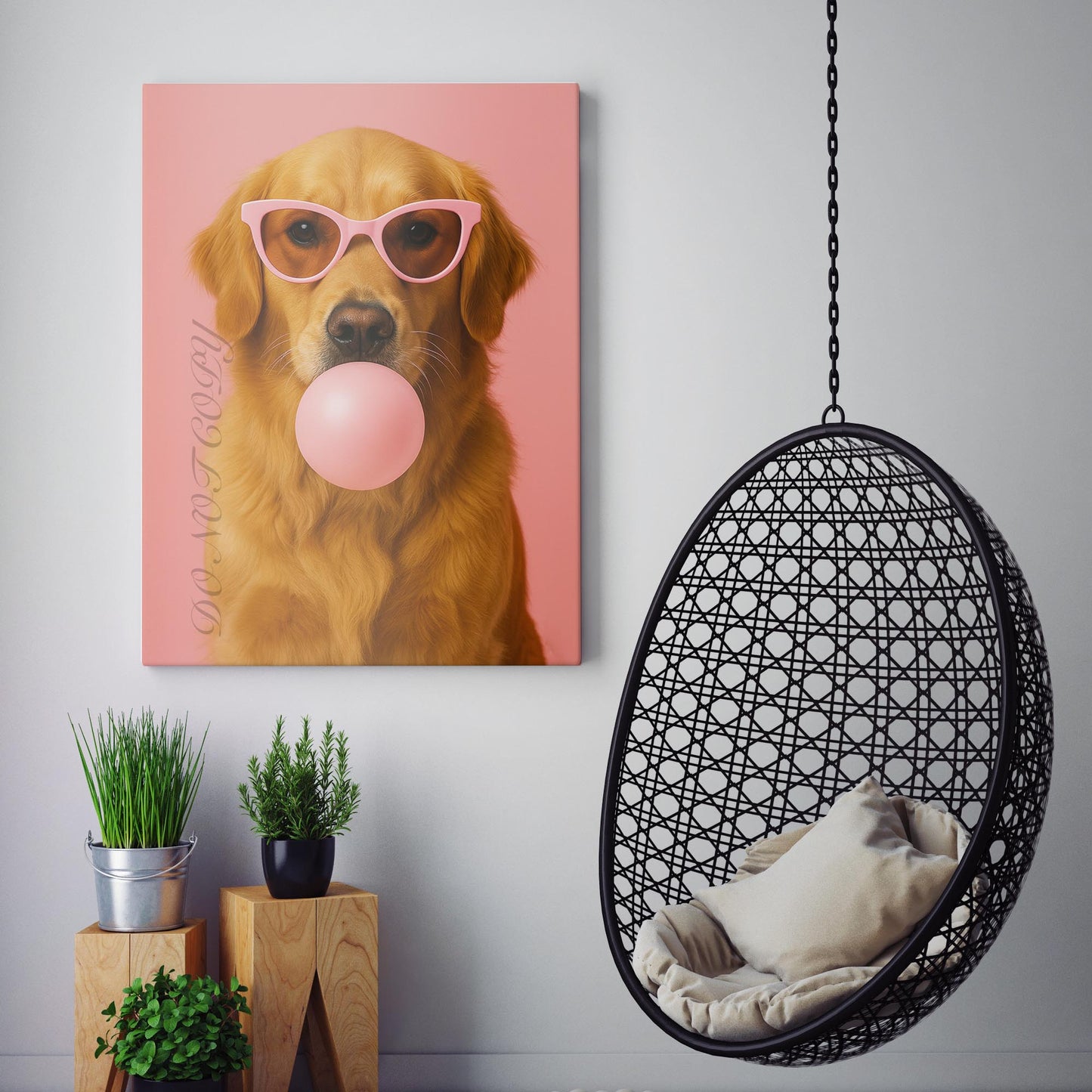 Golden Retriever Dog Pink Bubble Gum Sunglasses