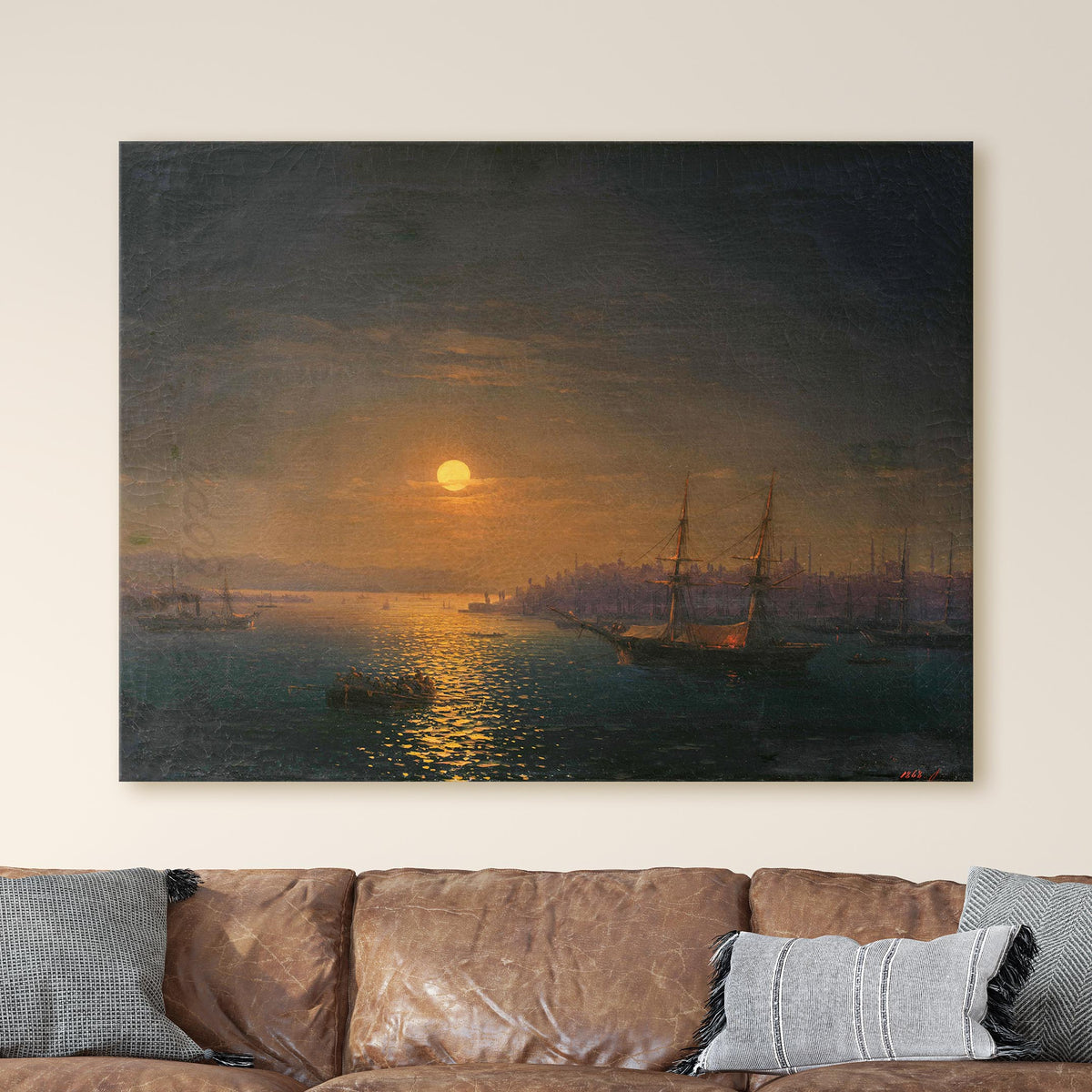Istanbul; The Golden Horn in the Moonlight (1868) - Ivan Aivazovsky