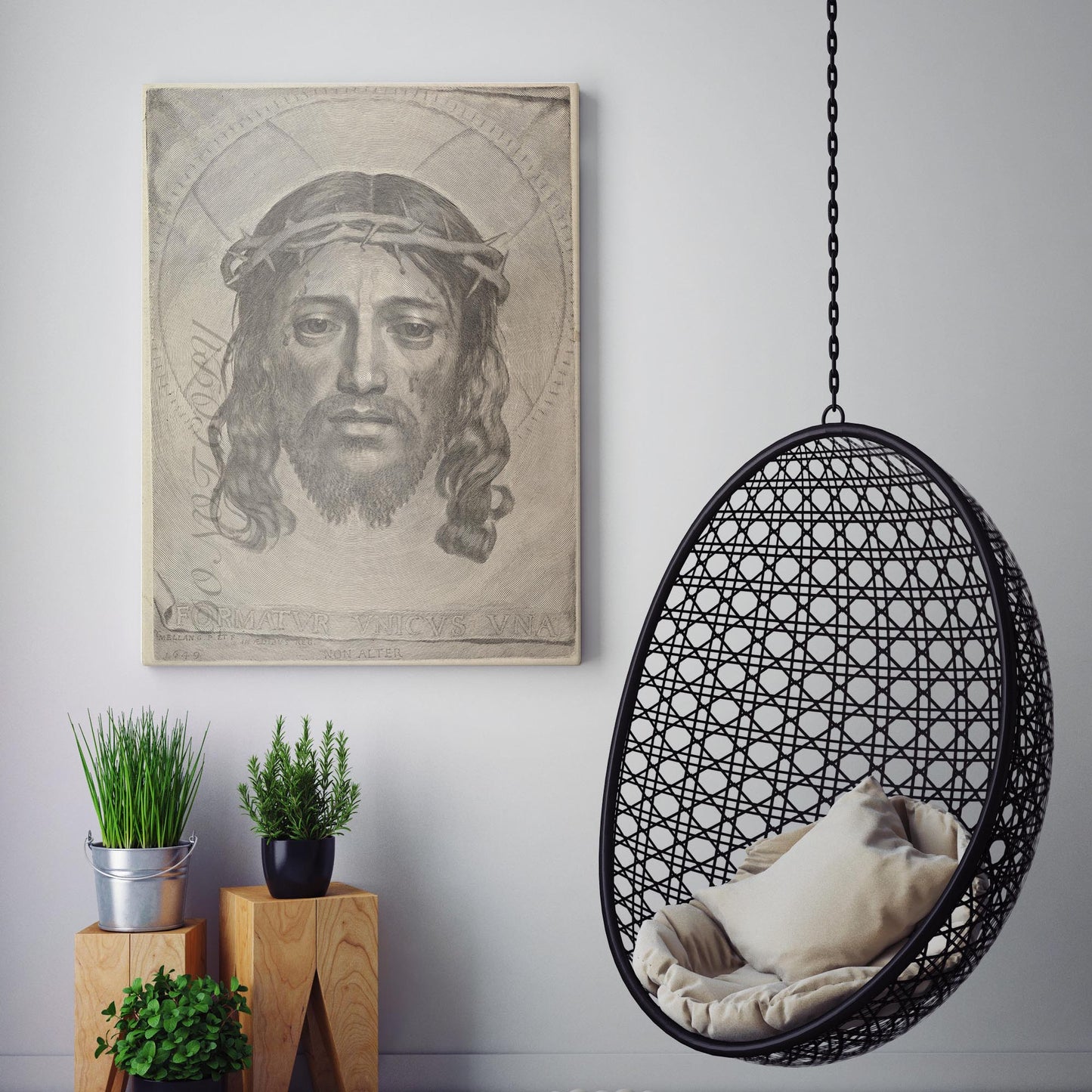 Face of Christ on St. Veronica's Cloth 1649 Claude Mellan