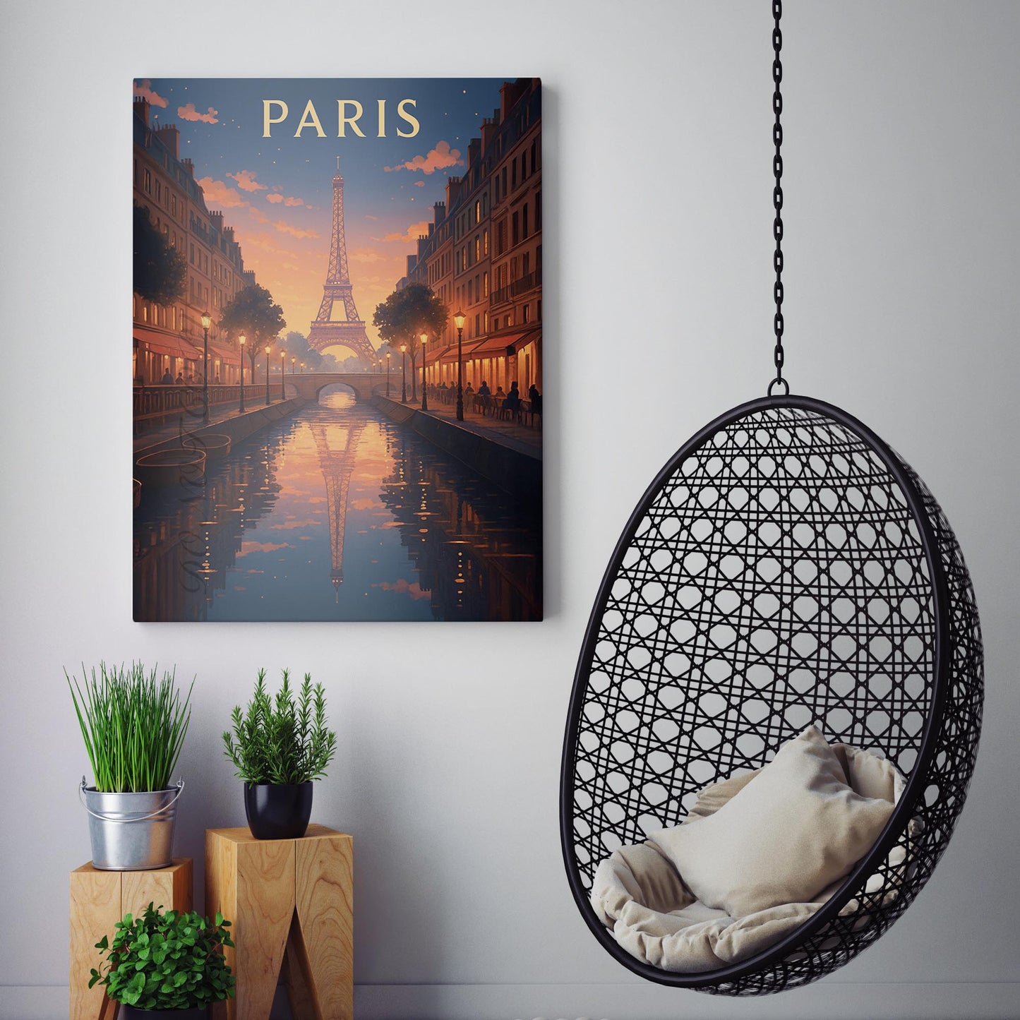 Paris France Vintage Travel Poster