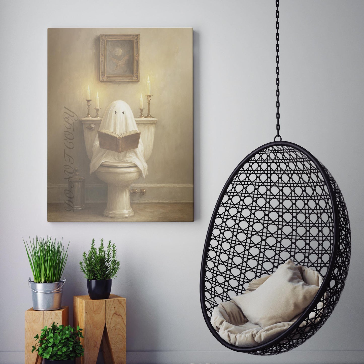 Ghost Reading A Book On The Toilet