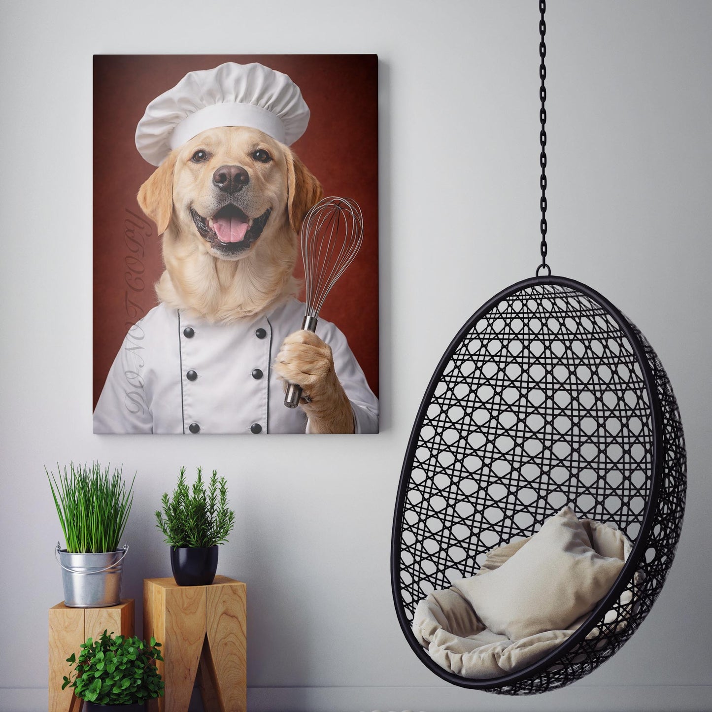 Yellow Labrador Retriever Kitchen Chef Dog