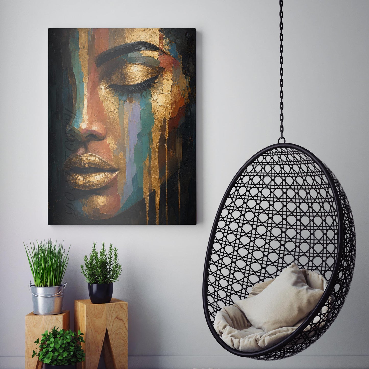 Serenity in Gold Drips