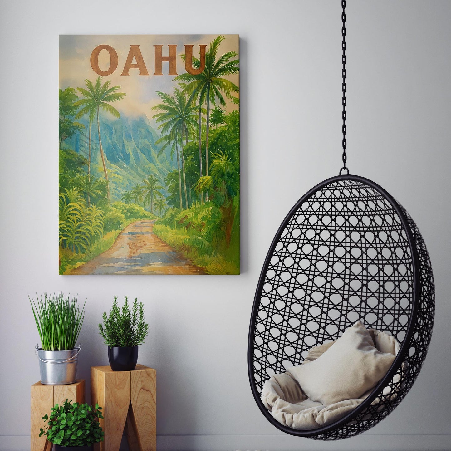 Oahu Hawaii Travel Poster