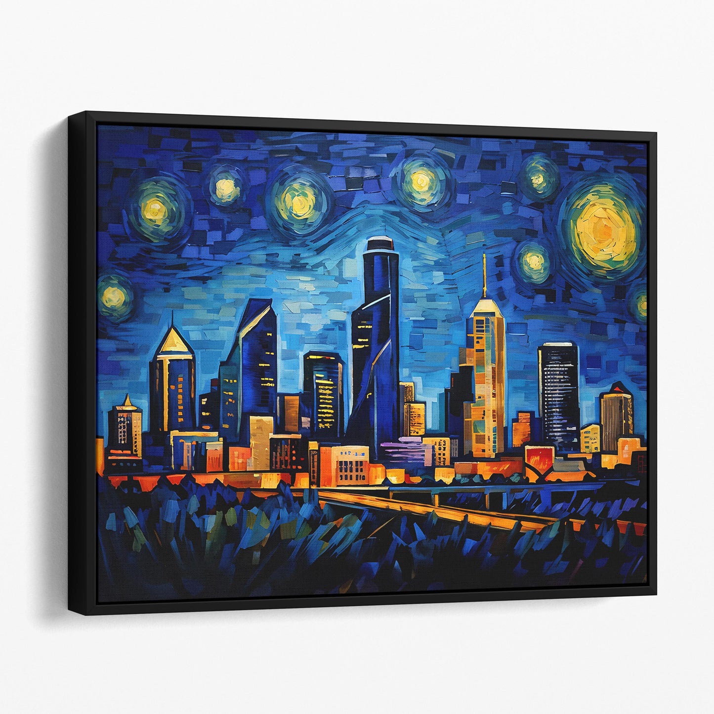 Dallas Skyline Van Gogh Starry Night