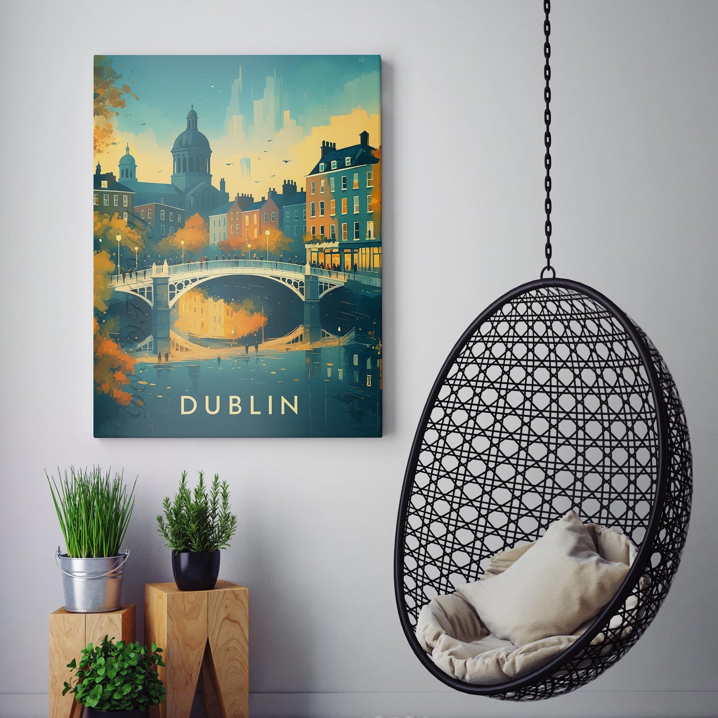 Dublin Ireland Vintage Travel Poster