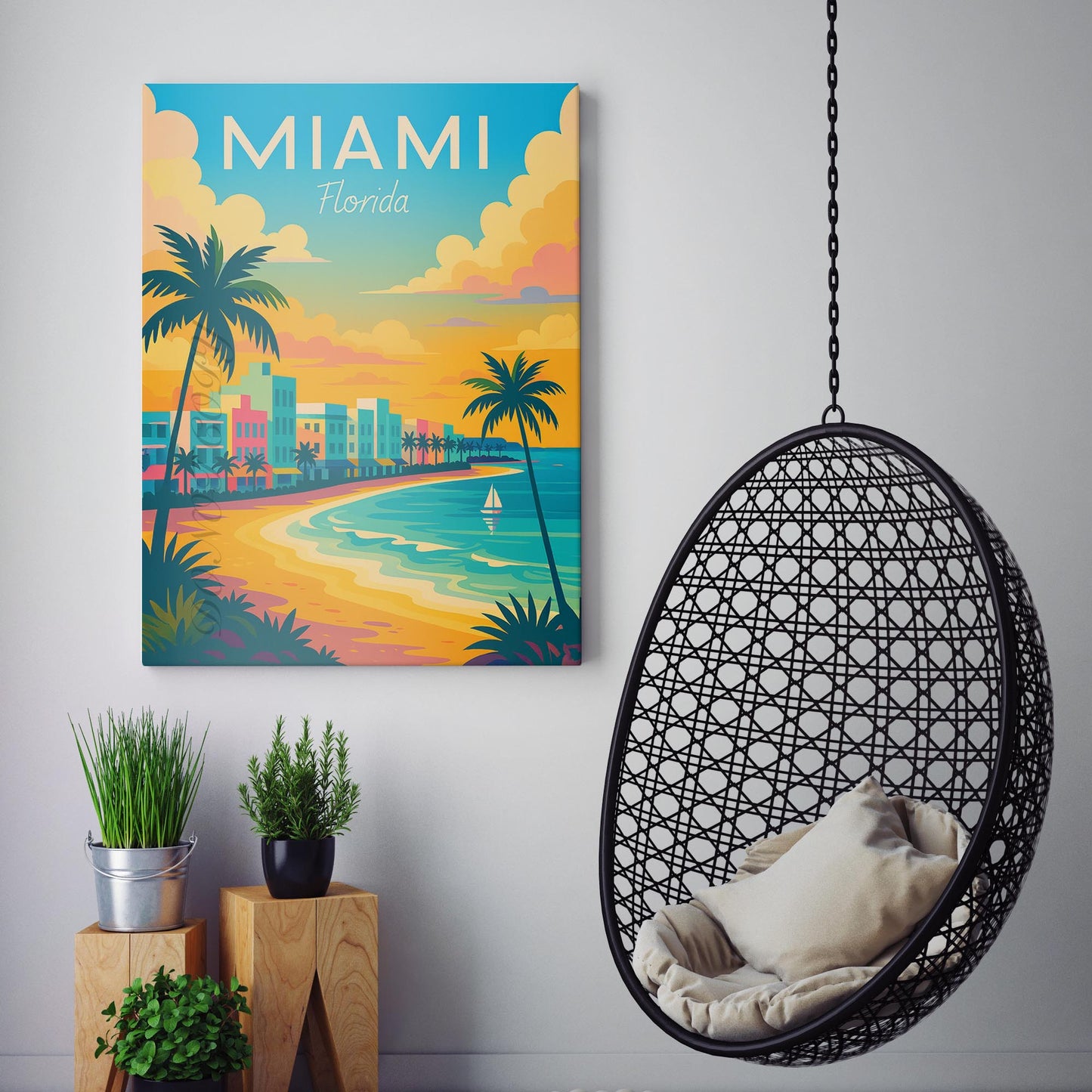 Miami Florida Vintage Travel Poster