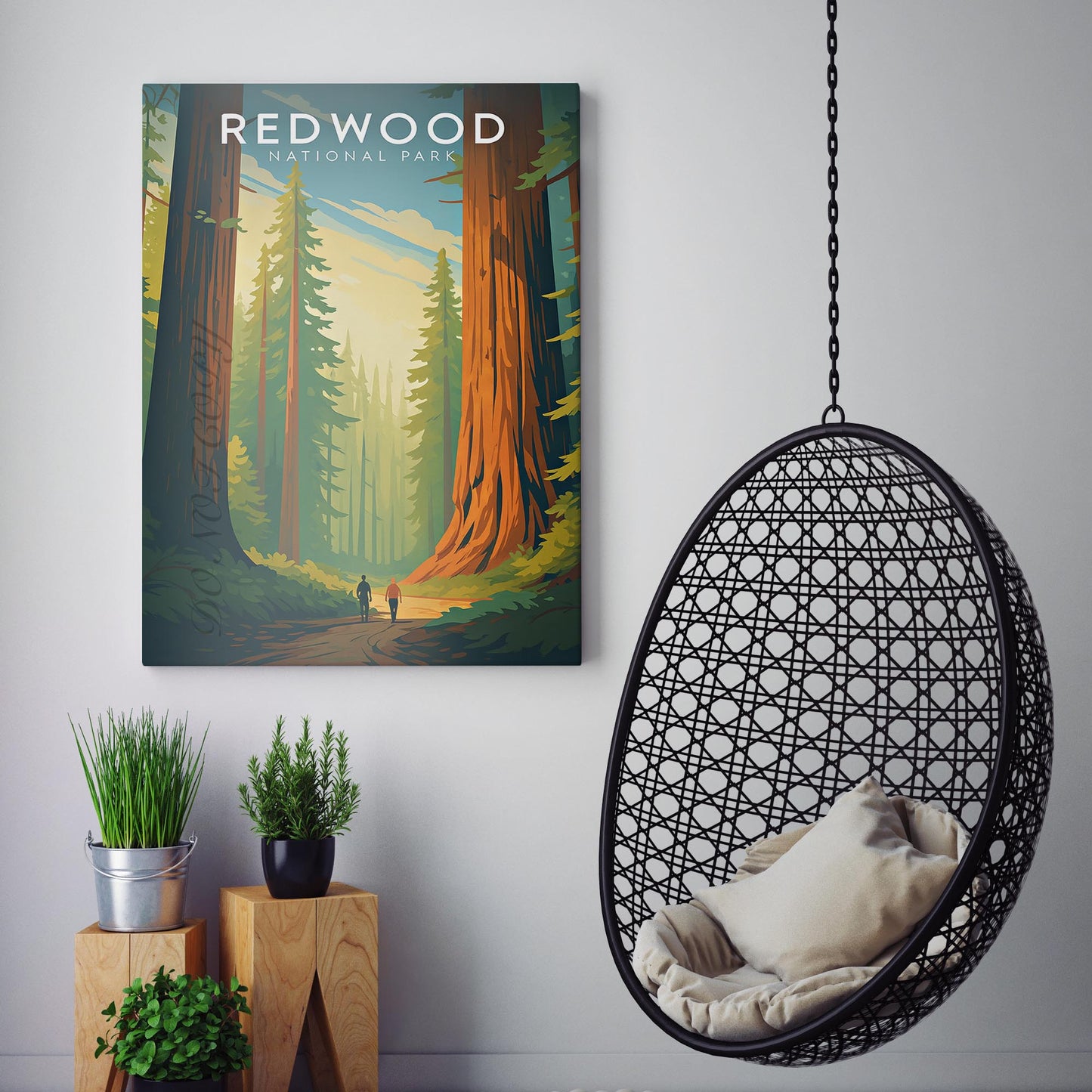 Redwood National Park Vintage Travel Poster