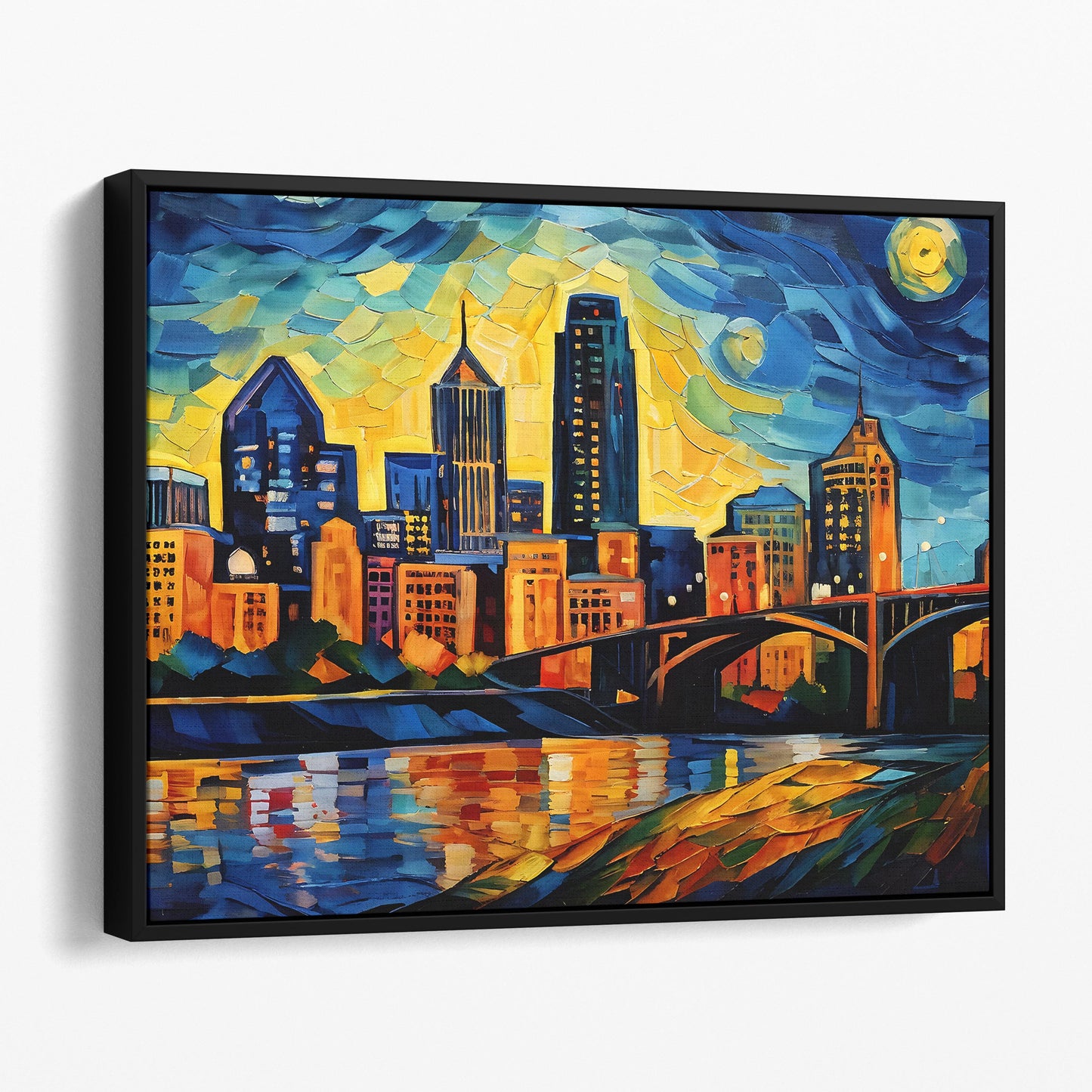 Cincinnati Skyline Van Gogh Starry Night