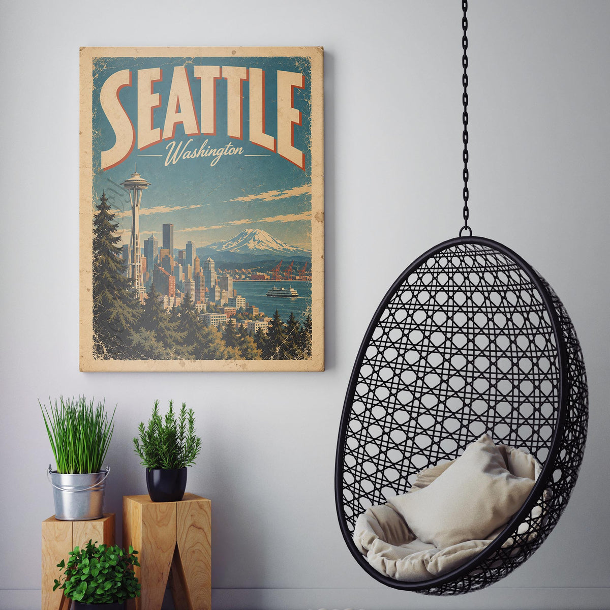Seattle Vintage Travel Poster