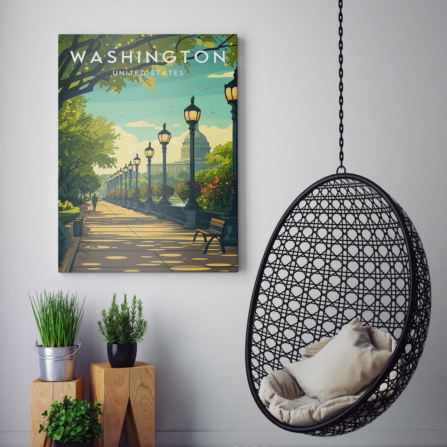Washington DC Vintage Travel Poster