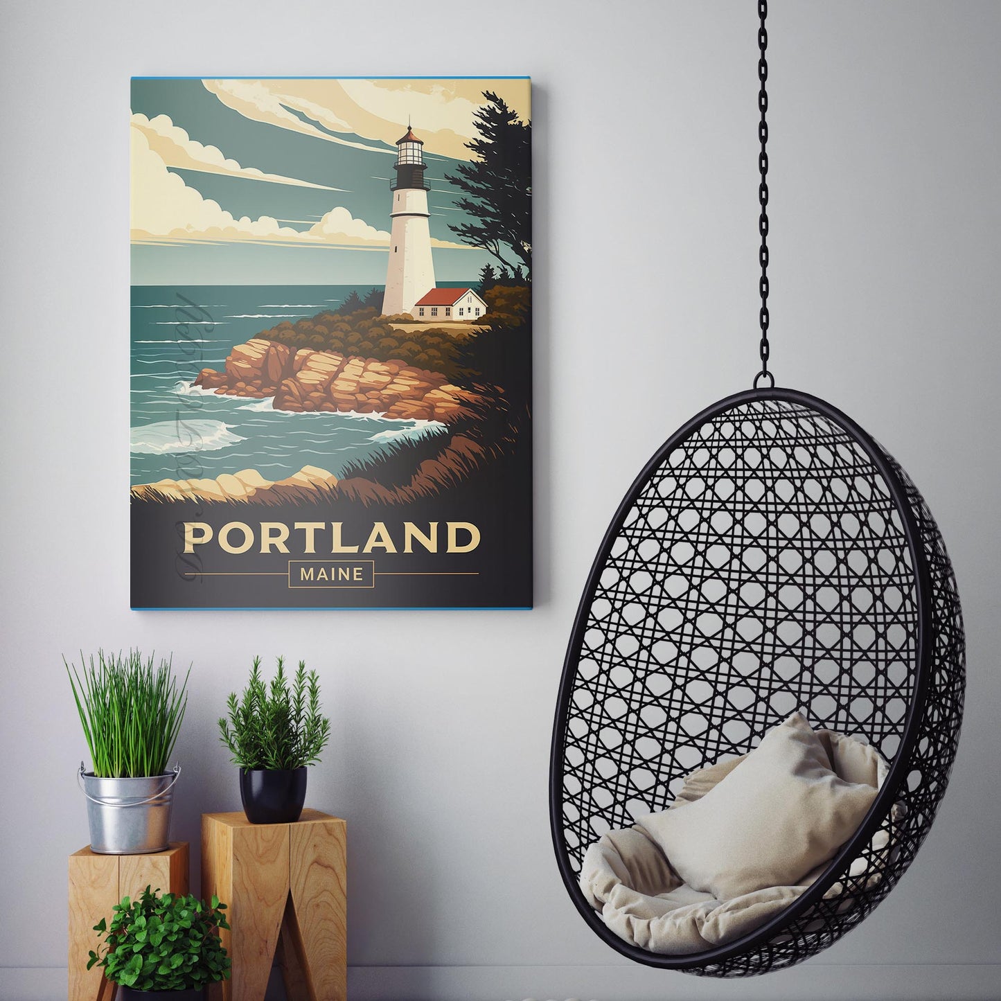Portland Maine Vintage Travel Poster