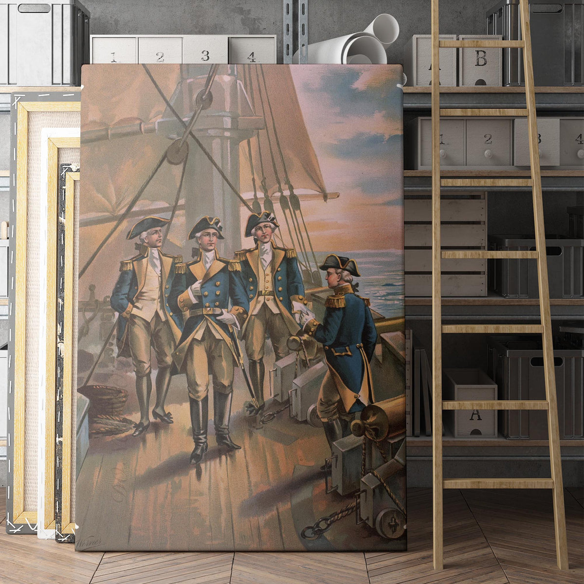 Commodore Esek Hopkins With His Officers, 1776