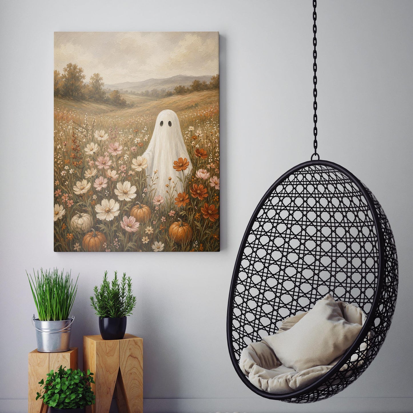 Cute Ghost in Wildflowers
