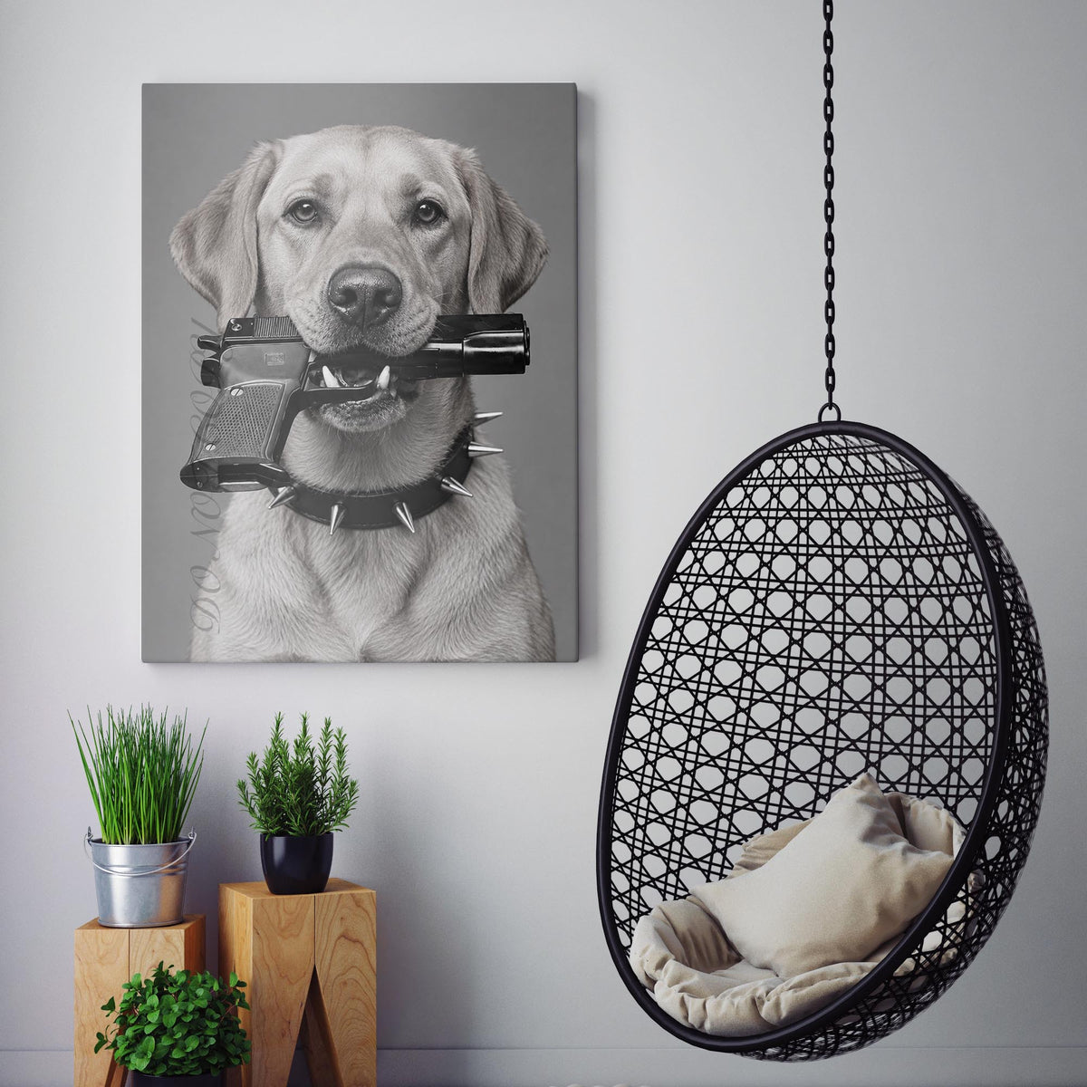 Yellow Labrador Gun In Mouth