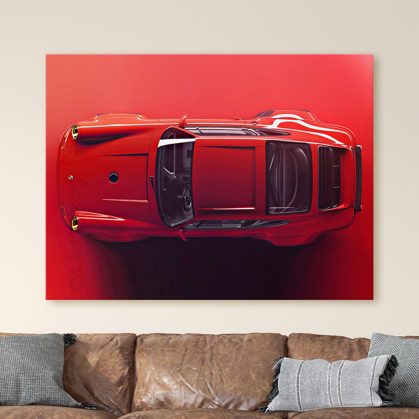 Red Porsche Top View