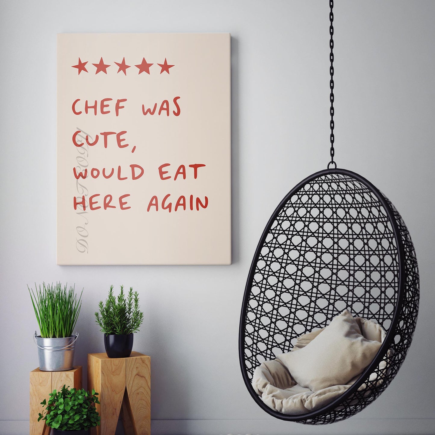 Chef Was Cute Would Eat Here Again Kitchen Wall Sign
