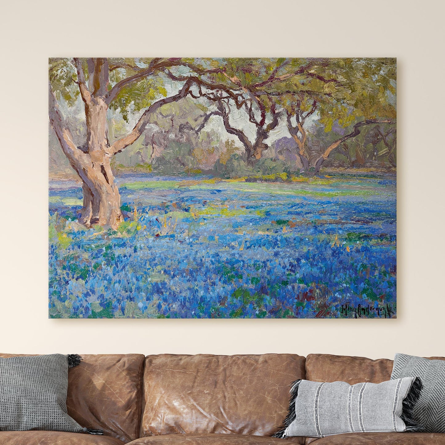 A Field of Blue Bonnets at Alamo Heights, 1919 by Julian Onderdonk