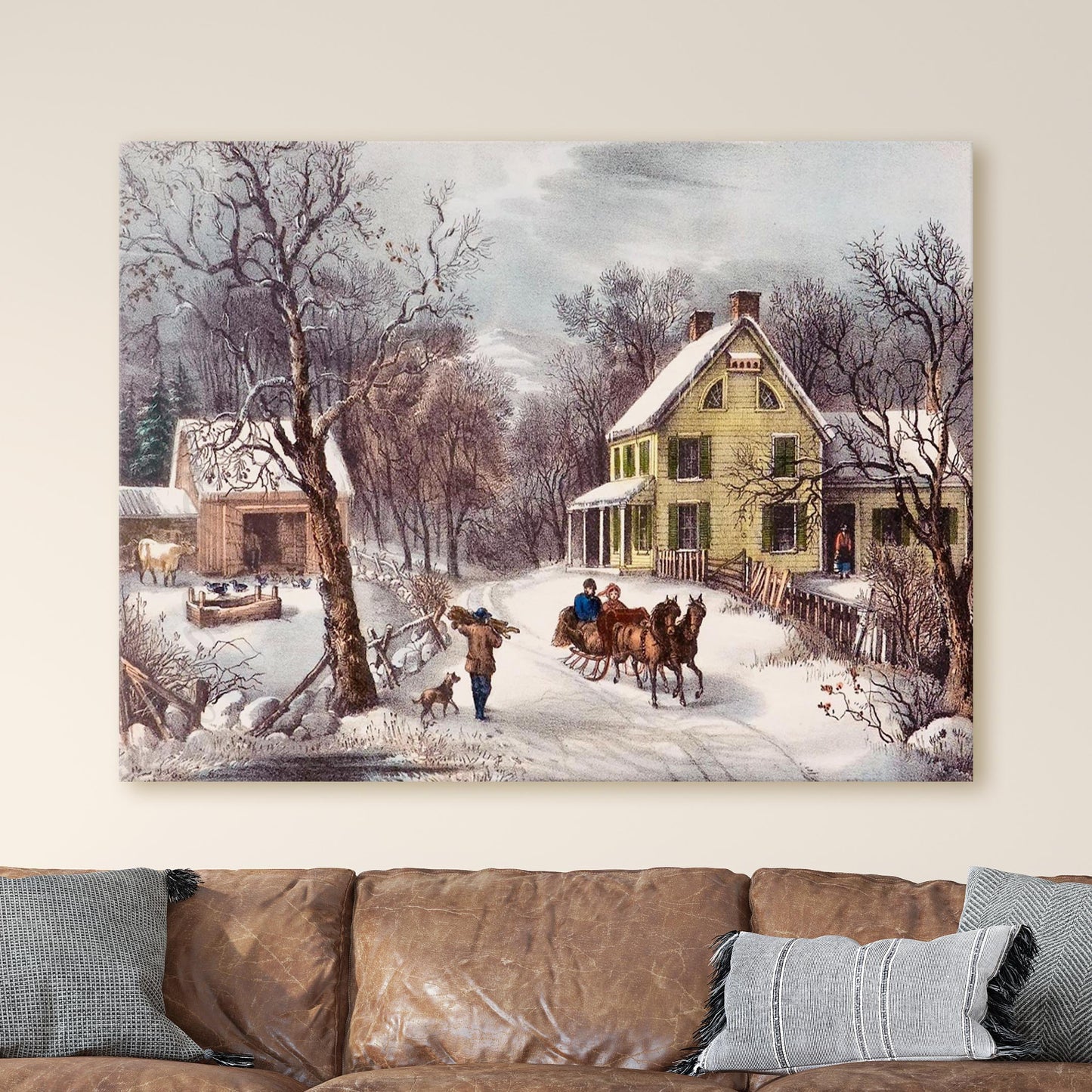 American Homestead Winter by Currier & Ives