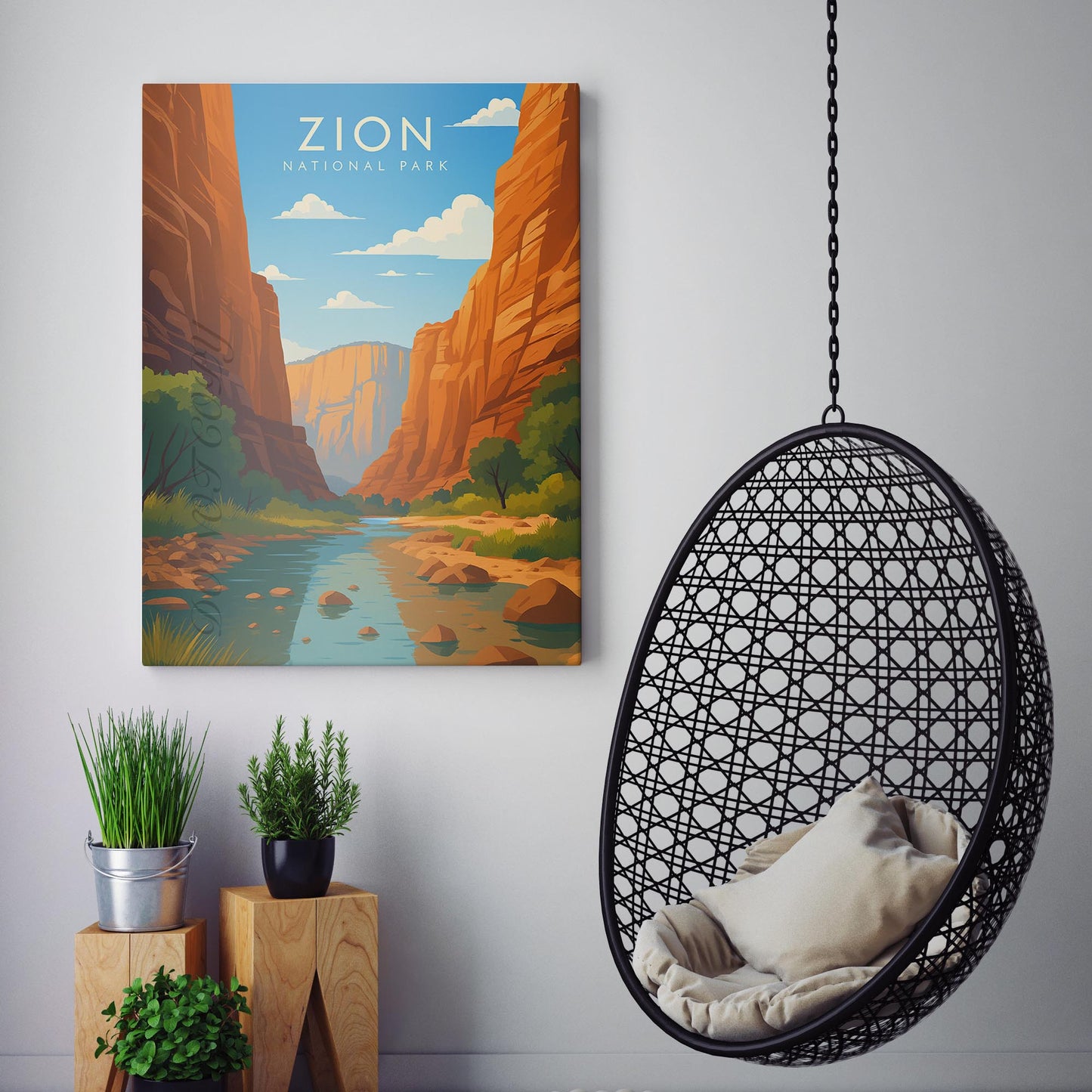 Zion National Park Vintage Travel Poster