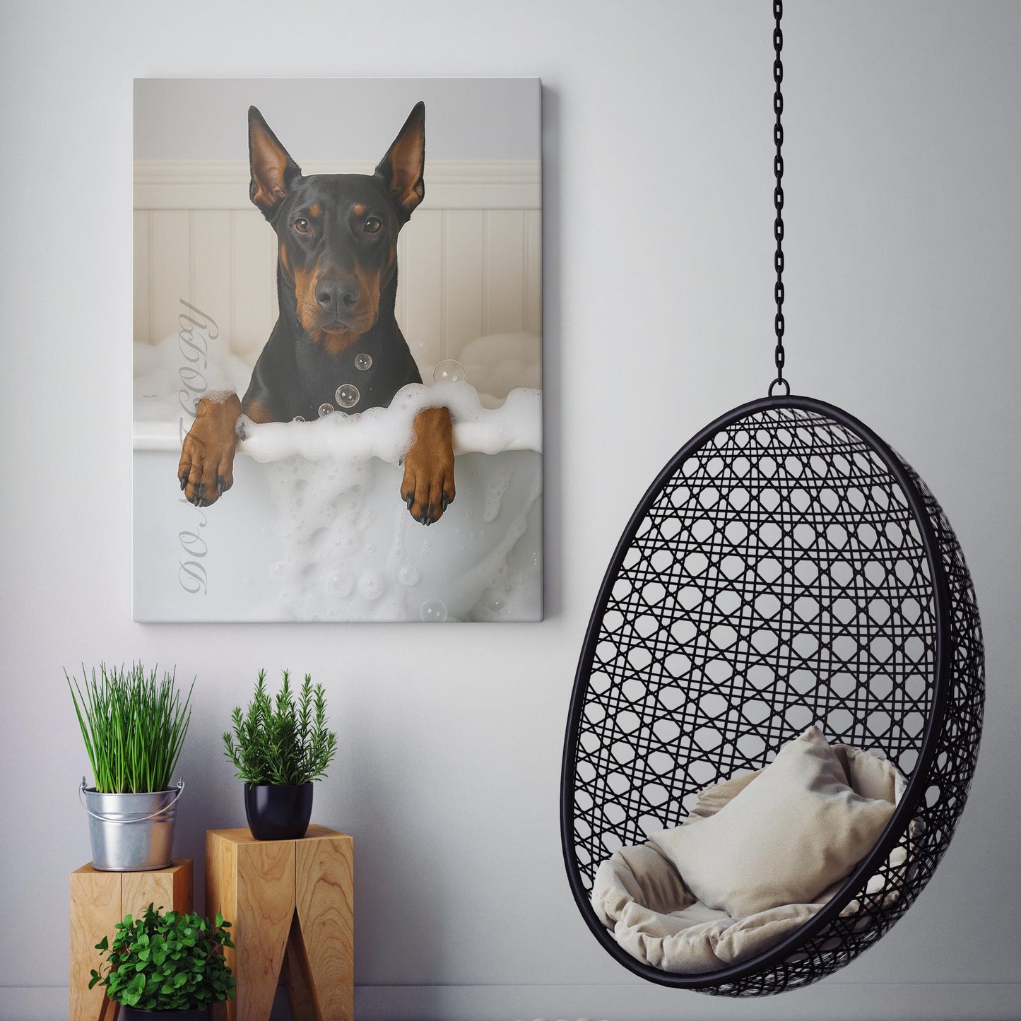 Doberman Dog Bubble Bath