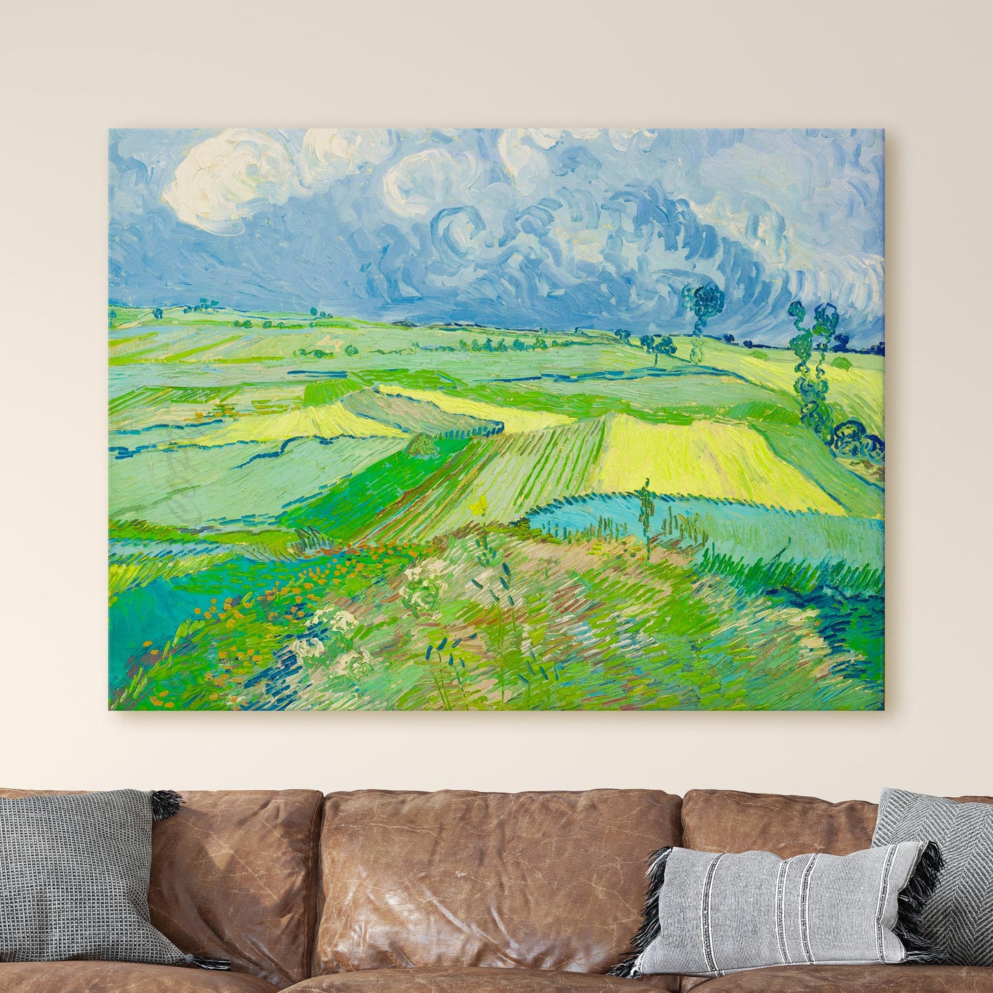 Wheat Fields at Auvers Under Clouded Sky by Van Gogh