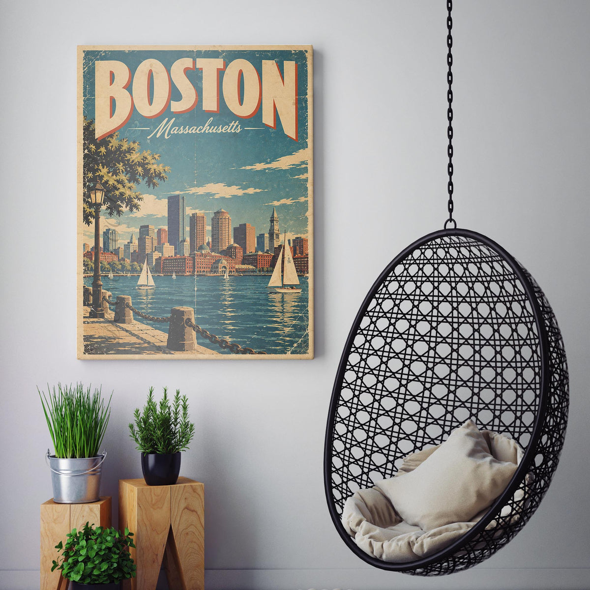 Boston Vintage Travel Poster