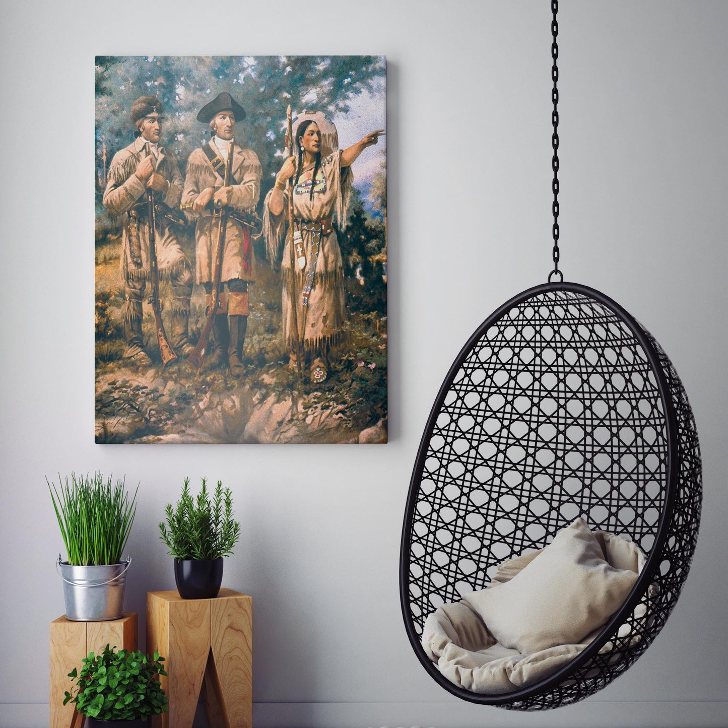 Lewis & Clark at Three Forks with Sacagawea