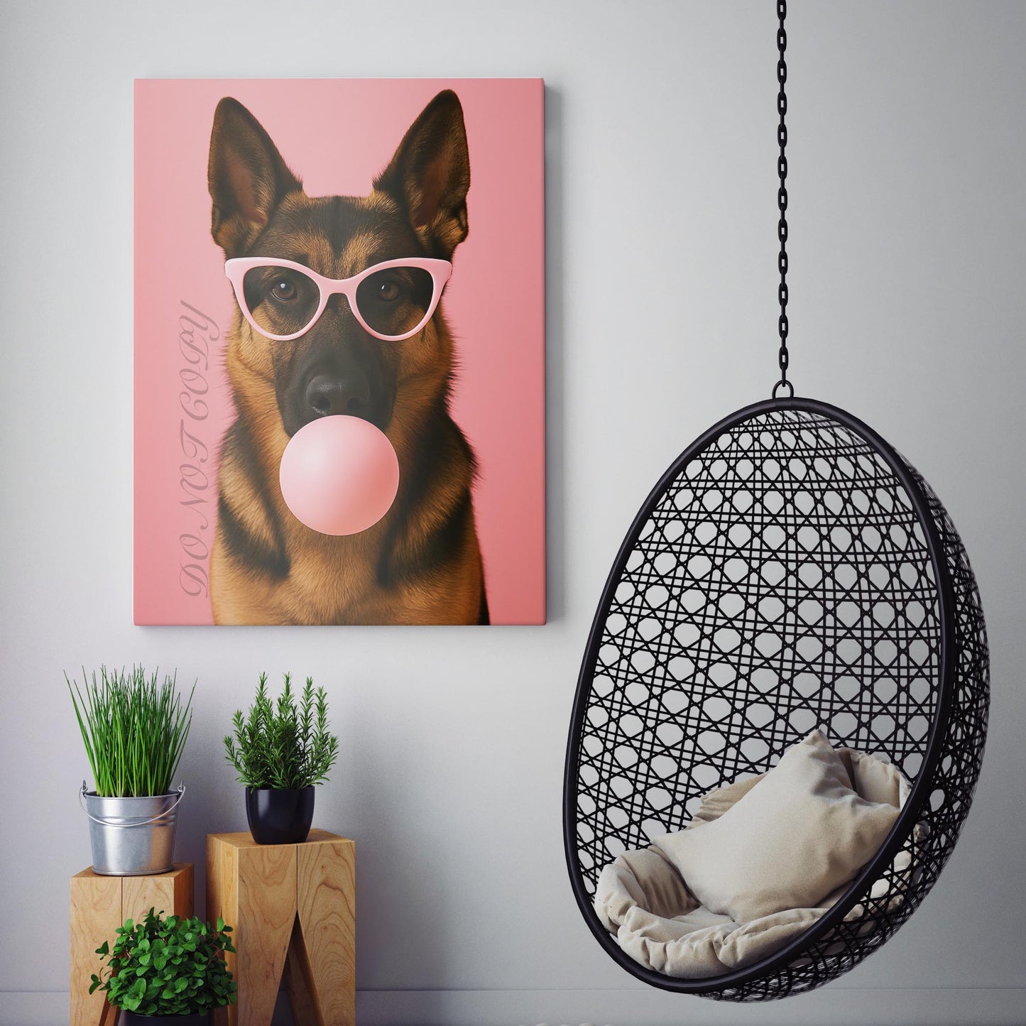German Shepherd Dog Pink Bubble Gum Sunglasses