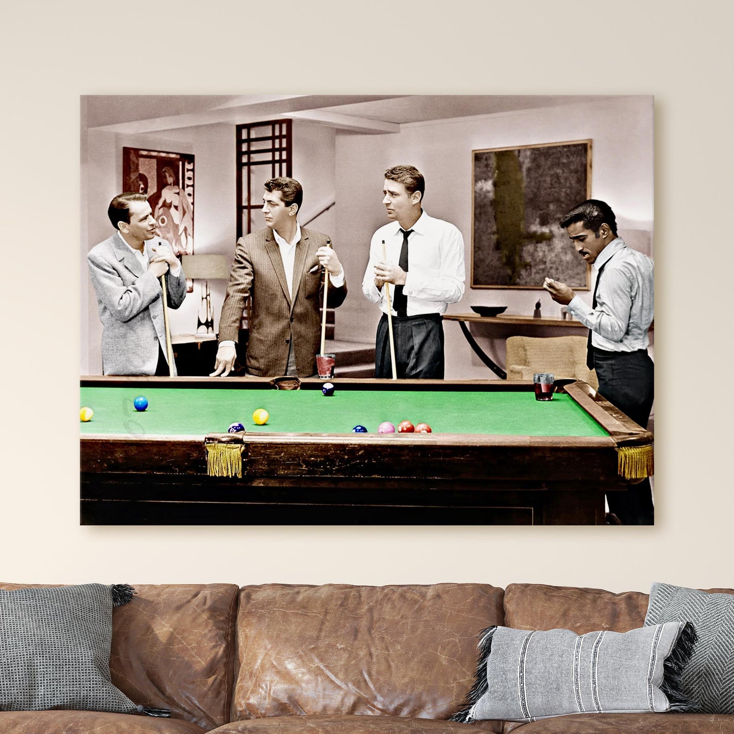 The Rat Pack Playing Pool In Ocean's 11