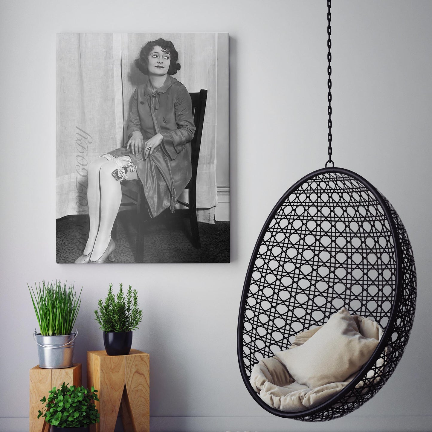 Woman Hiding Flask In Garter - Prohibition 1920s