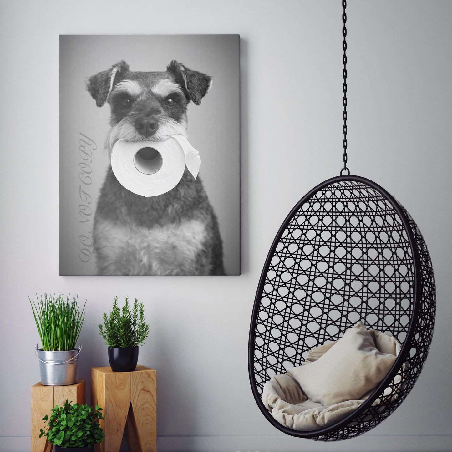 Miniature Schnauzer Dog Toilet Paper