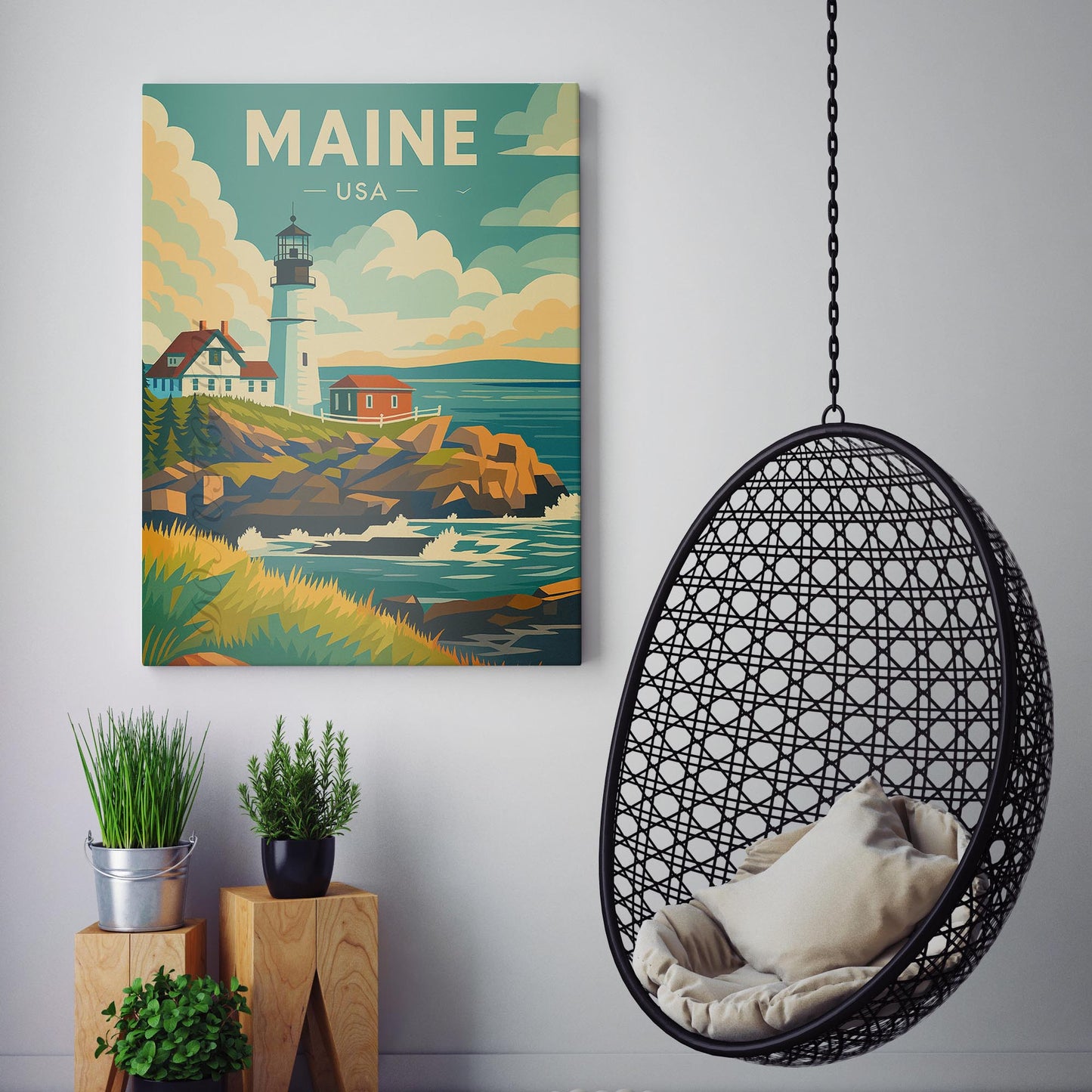 Maine USA Vintage Travel Poster