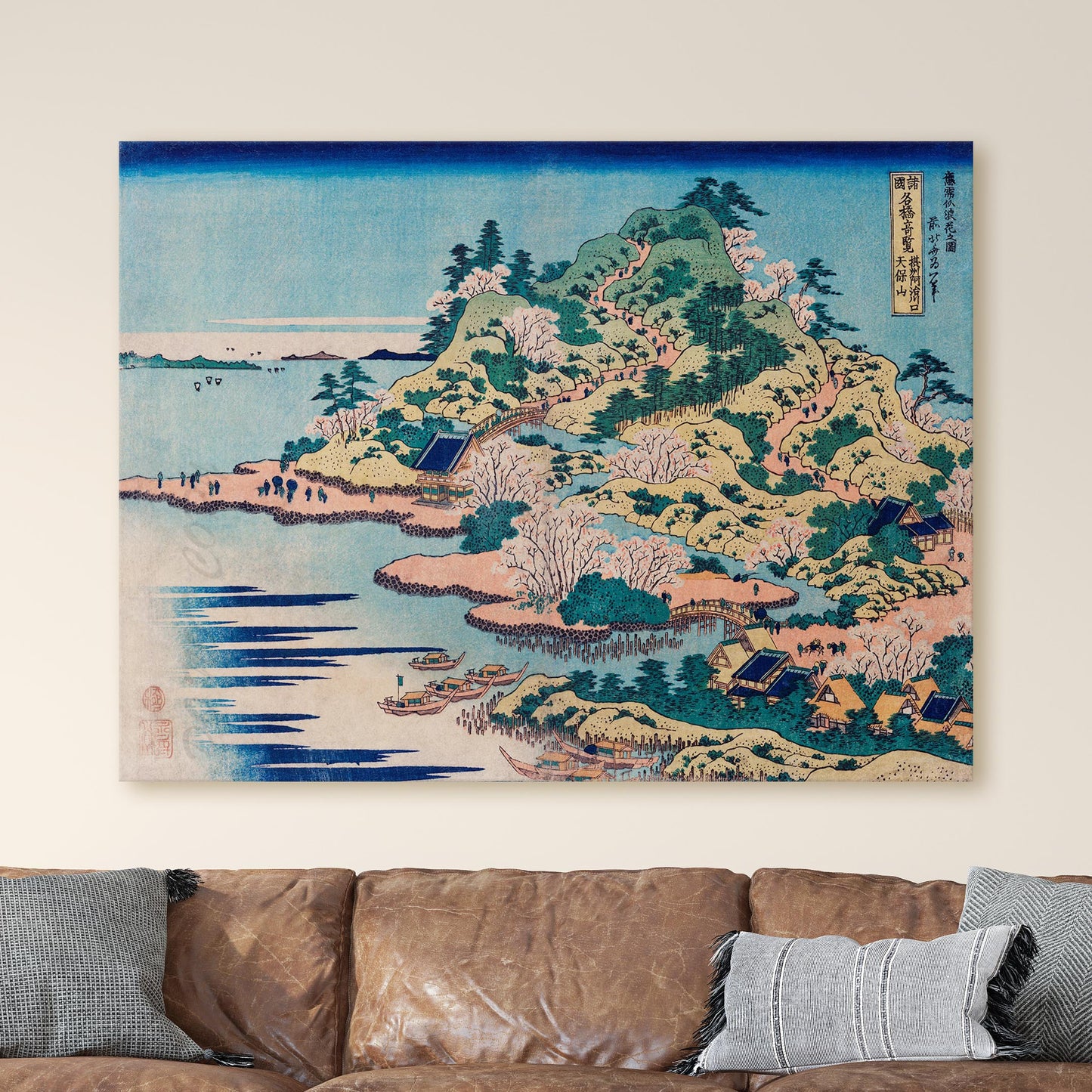 Mount Tenpo at the Mouth of the Aji River in Settsu Province by Hokusai