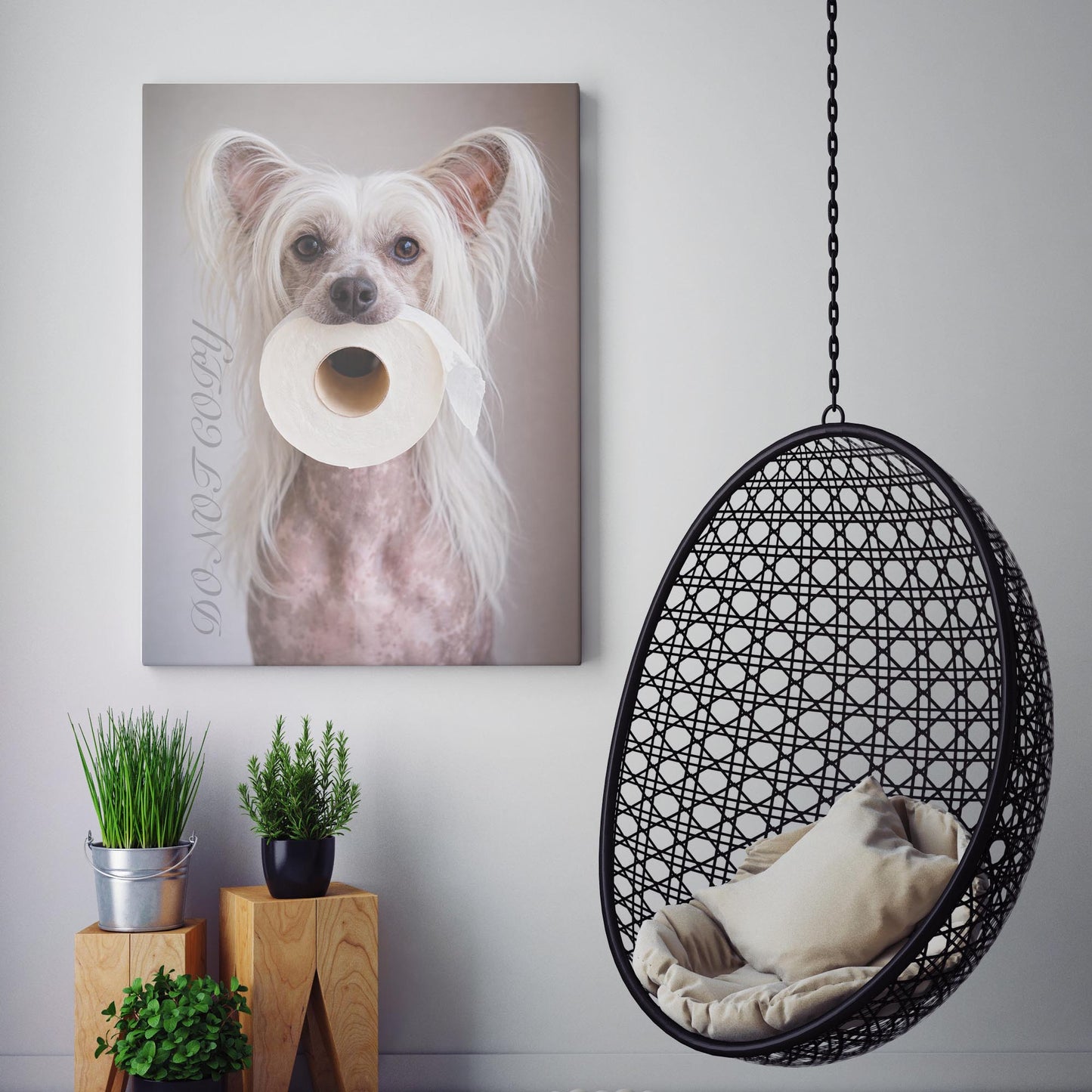 Chinese Crested Dog Toilet Paper