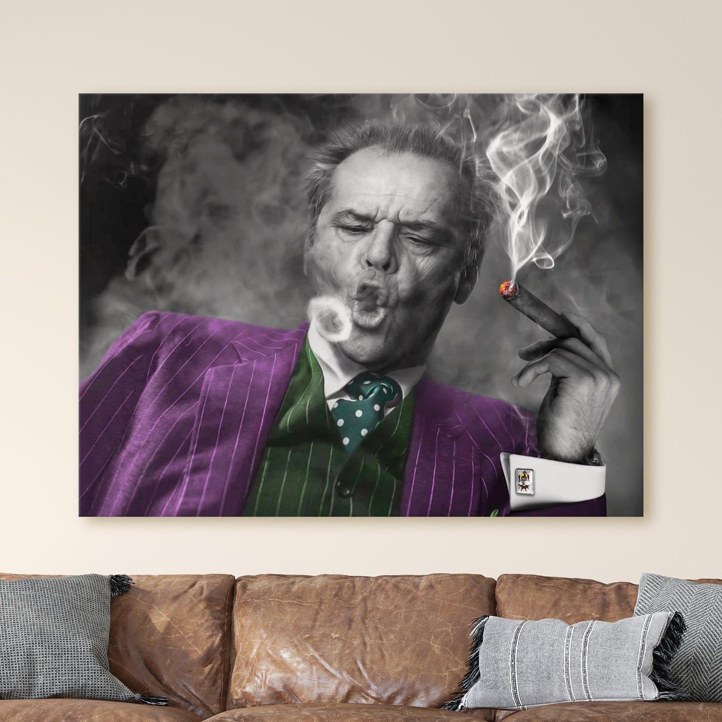 Jack Nicholson As The Joker Smoking A Cigar