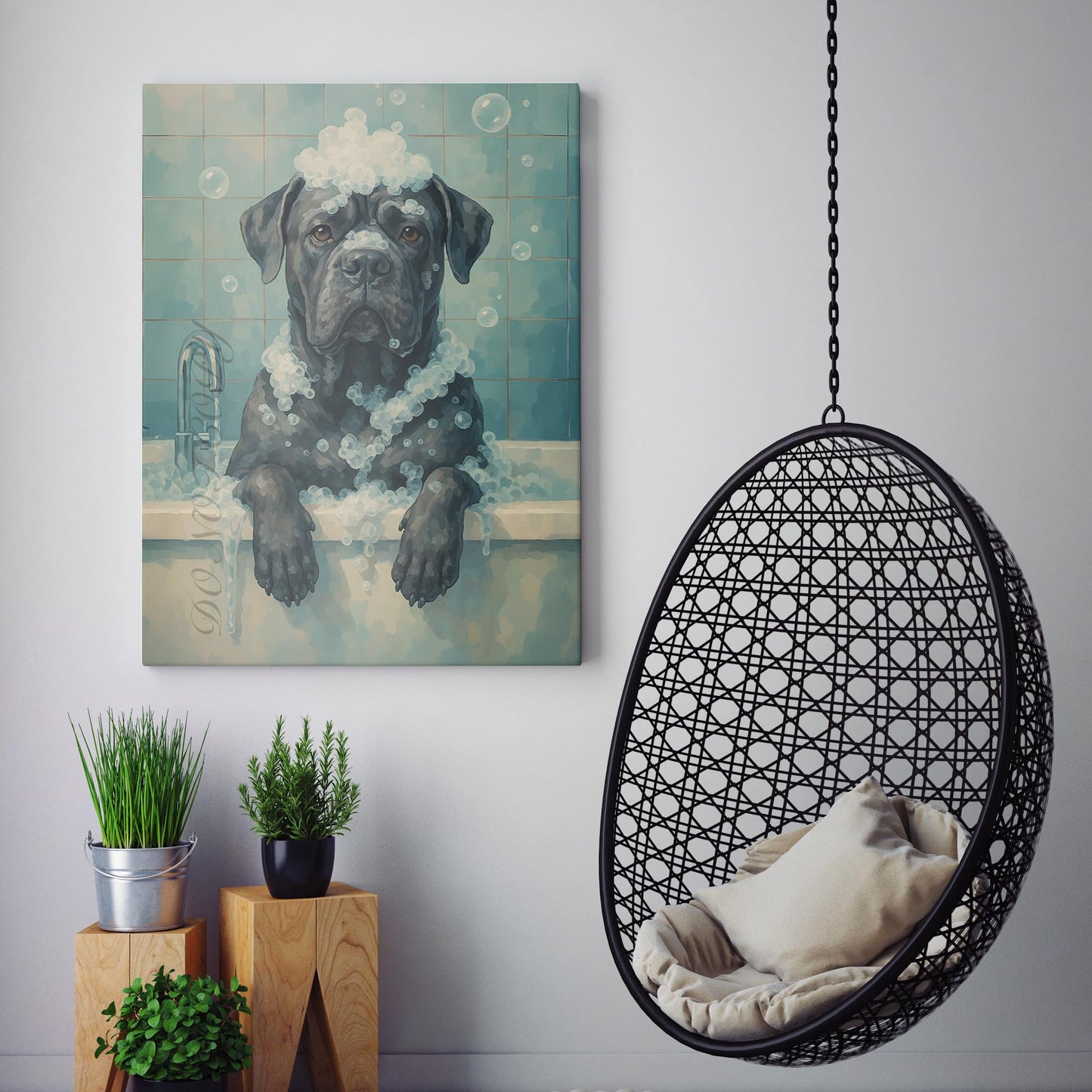 Cane Corso Dog Bathtub Bubble Bath