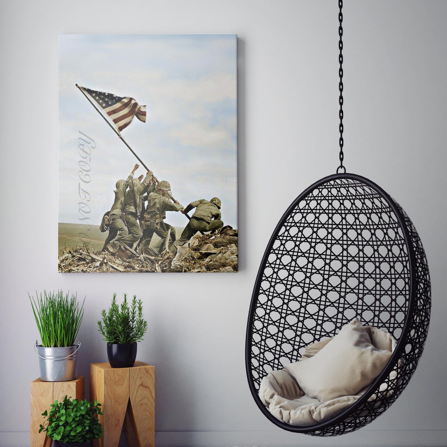 Raising the Flag on Iwo Jima Color