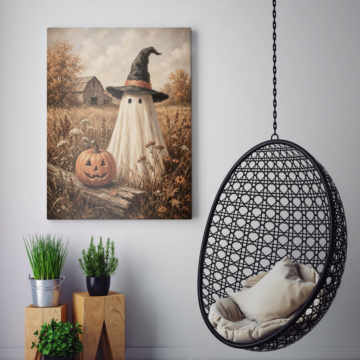 Autumn Ghost with Pumpkin