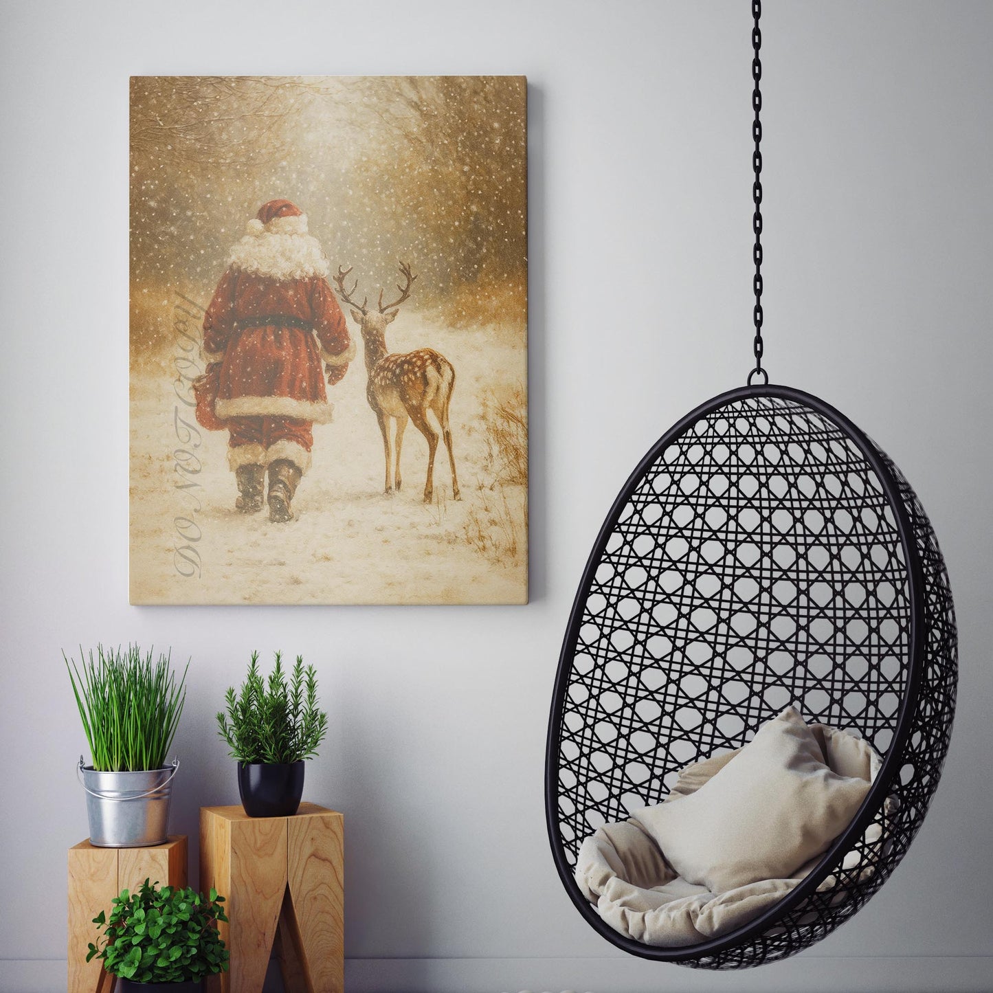 Santa Claus With Reindeer