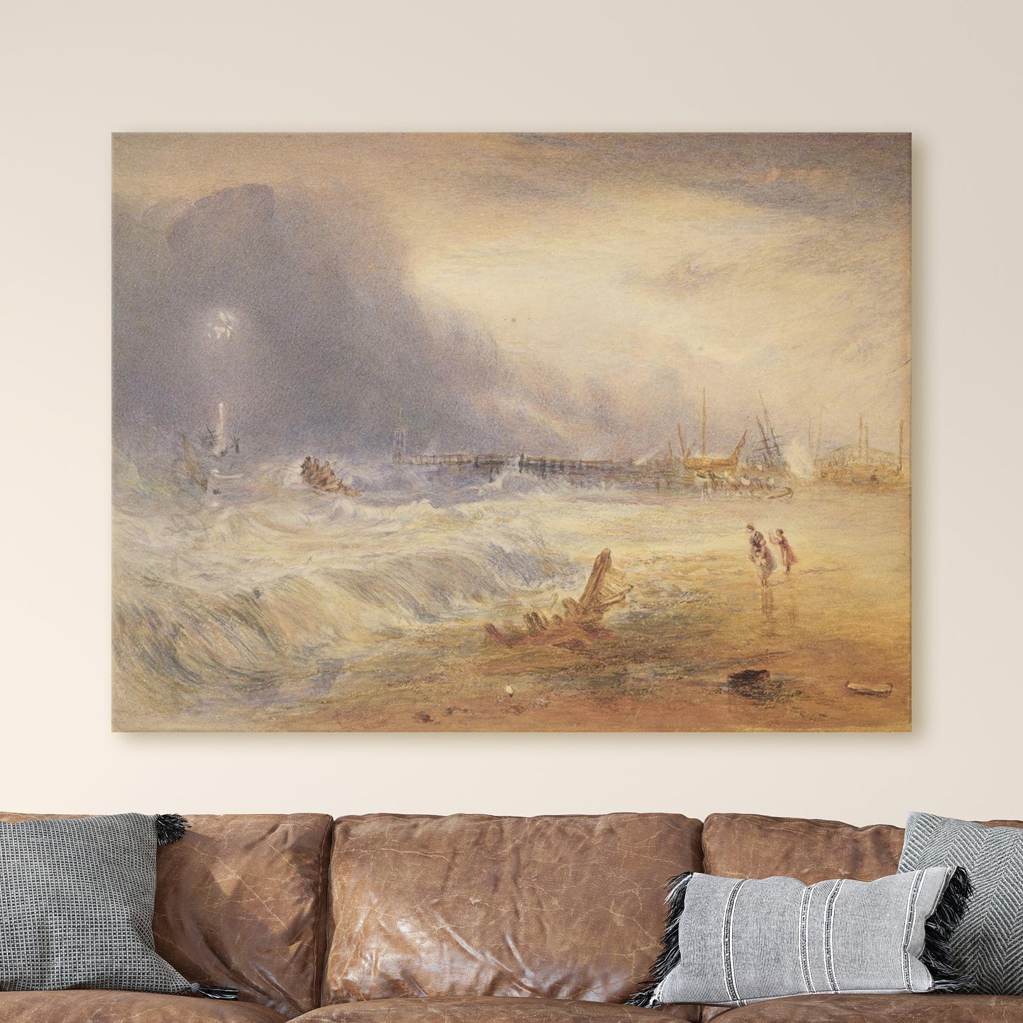 Lifeboat and Manby Apparatus Going Off to a Stranded Vessel by JMW Turner