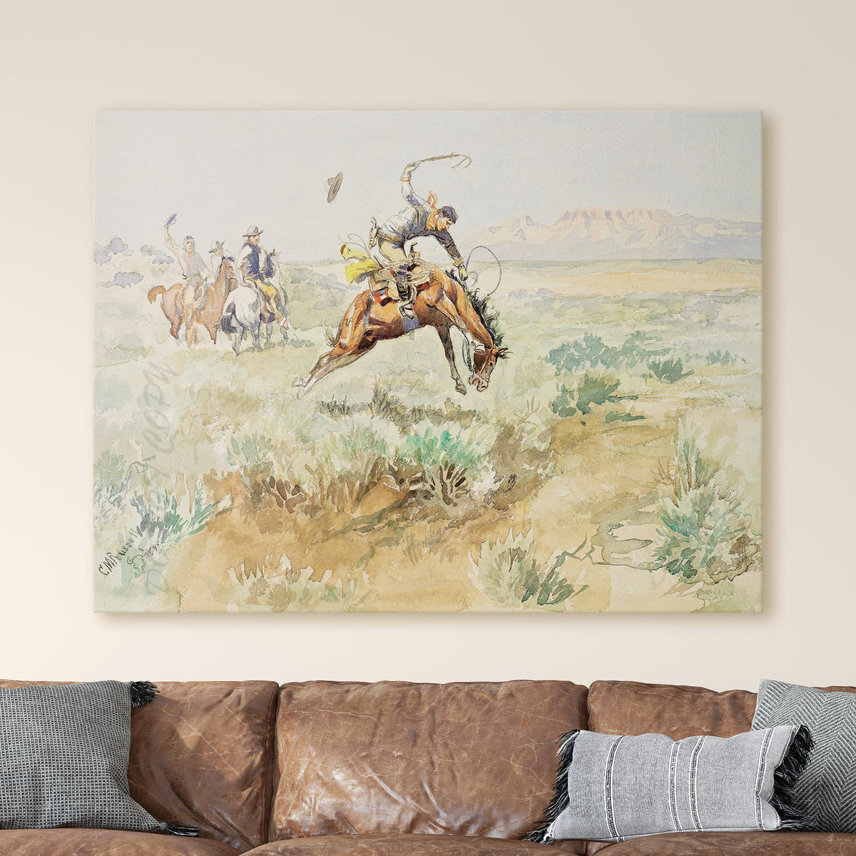 Busting Bronco - Charles M Russell
